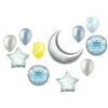 Twinkle Little Star Silver Moon Baby Boy Shower Party 11 Mylar & Latex Balloons