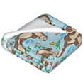 thumbnail image 2 of Cauagu Cute Otters Pattern Flannel Bed Blankets,Fleece Blanket Comfortable Air Conditioning Blanket for Sofa Bed Travel Couch & Living Room -50"x40", 2 of 8