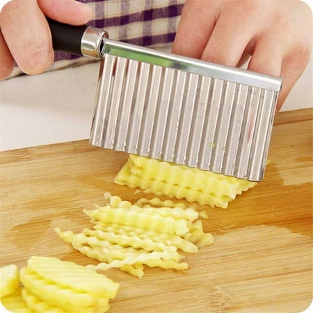 

DanceeMangoo Potato French Fry Cutter Stainless Steel Kitchen Accessories Wave Knife Serrated Blade Chopper Carrot Slicer Vegetable Tools