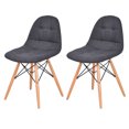 thumbnail image 1 of Costway Set of 2 Mid Century Style Upholstered DSW Dining Side Chair Wood Legs, 1 of 8