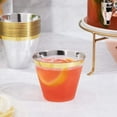 thumbnail image 2 of Gold Rimmed Plastic Cups, Plastic Tumblers Reusable Drink Cups Wine Glasses for Champagne Cocktail, 2 of 8