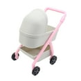 thumbnail image 5 of Dualoai 1/12 Scale Dollhouse Carriage Toy Dolls Crib Model Handmade Mini Bassinet Ornaments Crafted Accessories Scene Decor Grey, 5 of 9
