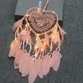 thumbnail image 4 of Atrapasueños con forma de corazón, estilo bohemio, hecho a mano, luz LED para colgar en la pared, decoración romántica (blanco, con luces), 4 of 8