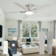 thumbnail image 3 of Zardon 52 inch Ceiling Fan with Light, Flush Mount Low Profile, App & Remote Control, Dimmable 6-Speed, Quiet Reversible DC Motor for Bedroom, Living Room, Nickel, 3 of 11