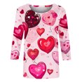 thumbnail image 5 of Valentines Day Blouse, Graphic T Shirt Women, 3/4 Sleeve Tops Casual Women's Fashion Tees Casual Crewneck 3/4 Sleeves Loose T Shirt Ladies Tops Blouses Shirts, 5 of 5
