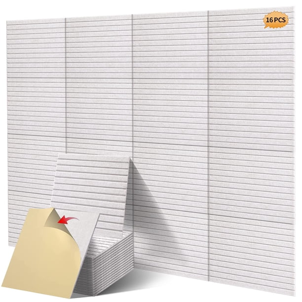 Paneles de pared insonorizados HIJIRH Pro Grade, 16 unidades, color marfil