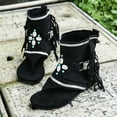 thumbnail image 6 of Tassel Sandals for Women 2023 ,Retro Bohemian Gladiator Fringe Casual Sandals Flat Clip Toe Ankle Boots Beach Shoes T-Strap Roman Open-Toe Sandals, 6 of 8