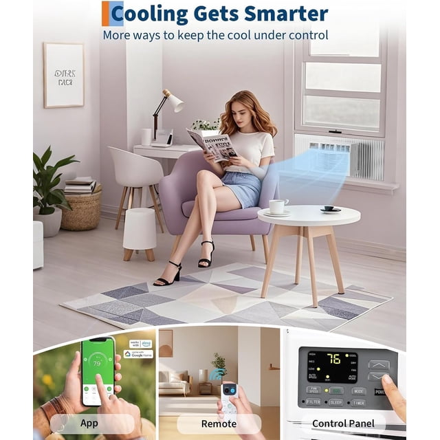 12000 BTU Window Air Conditioner 2 Pack-Smart WiFi App Control with Remote-Energy Efficient Cooling-Multiple Modes and Fan Speeds-Sleep Mode 24H Timer-Cools up to 550 Sq Ft for Bedroom Living Room