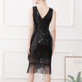 thumbnail image 5 of Women 1920s Sequins Dress Tassel V Neck Sleeveless Evening Dress Party Gowns for Women Lace Sleeve Dress Long Sleeve Dress plus Womens plus Size Dressy Dresses Formal Gown Women Ballroom Grown Wedding, 5 of 5