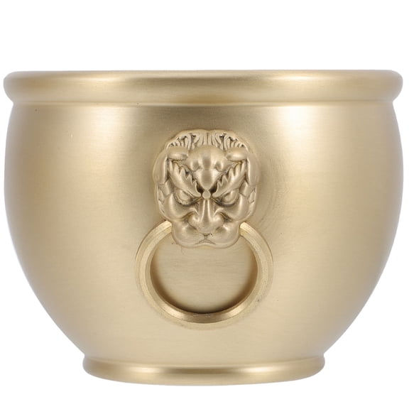EXHUMKY 1Pack Brass Money Bowl Prosperity Bowl for Spring Festival 7.5X7.5CM