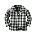 thumbnail image 4 of ZCFZJW Toddler Kids Boys Girls Outfits Set Casual Lattice Print Long Sleeve Button Down Flannel Shirts and Long Pants Children Baby Two Piece Homewear Suit Black 3 Months, 4 of 9