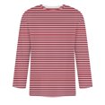 thumbnail image 4 of IYTR Mens 3/4 Sleeve Shirt Crew Neck Sports Loose Fashion Leisure Striped Print Classic Tshirt Blouses(Hot Pink,XXXXXL), 4 of 4