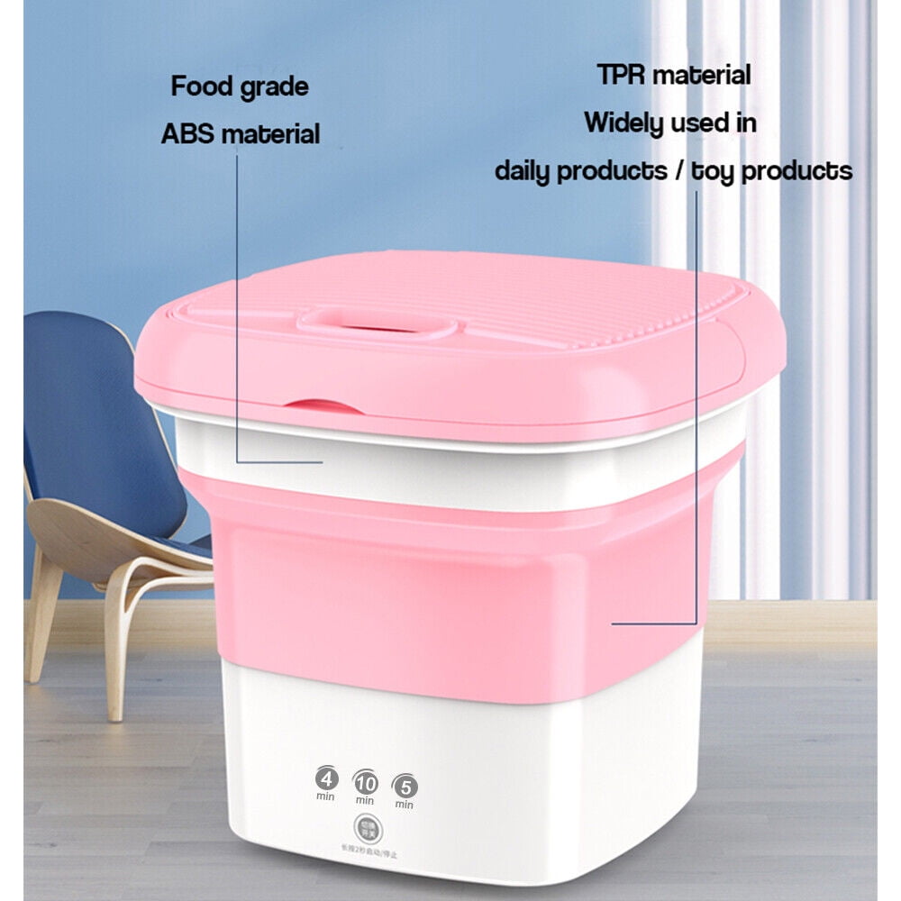 Portable Foldable Washing Machine Large Capacity Low Noise Mini Small  Washer for Home 8L 100‑240V Portable Foldable Washing Machine (EU-kontakt)