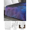 thumbnail image 6 of Blue Purple Sky Queen Size Flat Sheet, Wrinkleproof & Fadeproof Cooling Flat Bed Sheet Only, Abstract Modern Stars Space Breathable Soft Bedding Top Sheets 90 x 102 Inches, 6 of 8