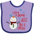 thumbnail image 3 of Inktastic Christmas Let It Snow Cute Snow Man with Snowflakes Boys or Girls Baby Bib, 3 of 4