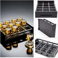 thumbnail image 6 of Square Shot Glass Holder 12 Storage Holes Cups Organizer Shot Glass Display with Bamboo Serving Tray, 6 of 7