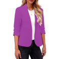 thumbnail image 4 of Pyhlmscde Women Cardigan Sweater Chunky Jacket Coat Fall Outwear Trendy Outfits, Business Casual Outfits for Women, Suit Jackets for Women, Women's Blazers & Suit Jackets Purple S, 4 of 6