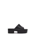 thumbnail image 2 of Cape Robbin Oriya Chunky Block Heel Slip On Rounded Open Toe Slides Sandals (Black, 8), 2 of 3