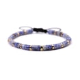 thumbnail image 4 of Xiao Hua Pulseras de cuentas para mujer y hombre: pulsera de cuentas ajustables de cristal curativo de 4 mm, color azul y blanco., 4 of 4