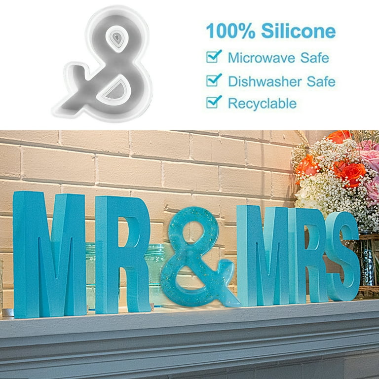 Silicone Mold Mr & Mrs Sign Word Mold Epoxy Resin Casting Jewelry