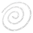 thumbnail image 2 of Genuine Solid Sterling Silver 4MM Figaro Link .925 ITProLux Necklace Chains 16" - 30", Silver Necklace for Men & Women, Made In Italy, Capital Jewelry, 2 of 5