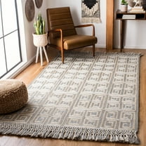 SAFAVIEH Sahara Karolina Geometric Squares Area Rug, Grey/Beige, 5' x 8'