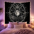 thumbnail image 2 of Celestial Moths and Full Moon on Black Background, Mystical Gothic for Dark Art Lovers, Celestial Wall Decor Art, Halloween Gift, Tapestry Wall Hanging for Bedroom and Living Room, 2 of 7