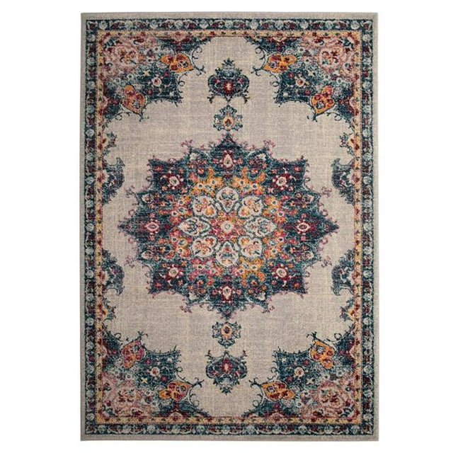 LR Resources GYPSY81400CRU5372 Tapis de Zone Rectangle Bohème d'Échappement, Multi Couleur - 5 Pi 3 Po x 7 Pi 2 Po.