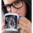thumbnail image 2 of 3drose, California, Snow Leopard at Wildlife Waystation - Us05 Bja0191 - Jaynes Gallery, 11oz Two-tone Blue Mug, 2 of 6