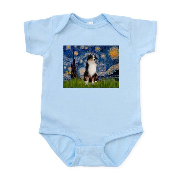 CafePress - Starry Tri Aussie Shep2 Infant Bodysuit - Baby Light Bodysuit, Size Newborn - 24 Months