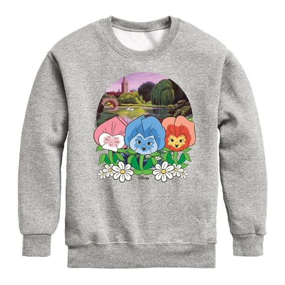 Disney - Alice In Wonderland - Flower Row - Toddler & Youth Crewneck Fleece Sweatshirt
