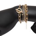 thumbnail image 4 of Fashion Beaded Chunky Flat Cable Chain Punk Bracelets Jewelry for Women Girls Gift style3, 4 of 5