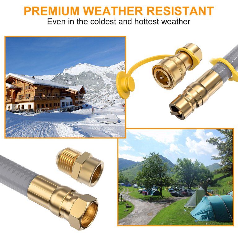 PatioGem 3/8-Inch Natural Gas Hose with Quick Connect Fittings, 24Ft  Flexible Gas Line, ,Propane to Natural Gas Conversion Kit for Fire Pit,  Patio Heater, Burner, Grill, Smoker, Generator - CSA - Walmart.com