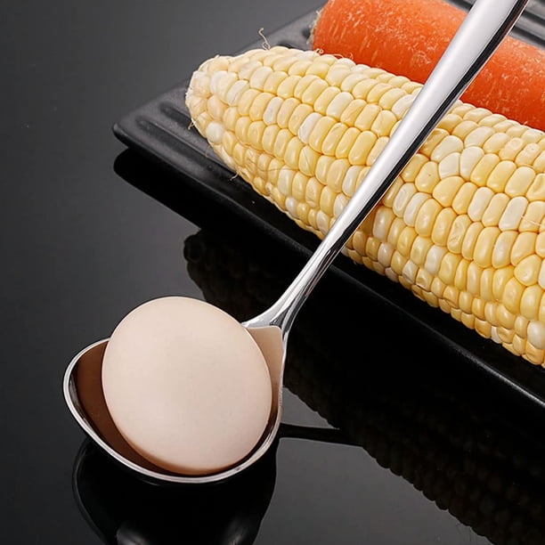 Billuyoard Cuchara de sopa con mango largo, cuchara de acero inoxidable resistente al calor, resistente y duradera, 2 pack/lote Mostrada