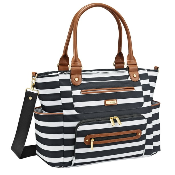 JJ Cole Caprice Satchel Diaper Bag Black & White