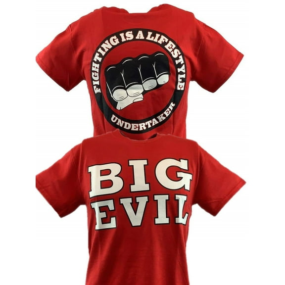 Undertaker Big Evil Fighting Is Lifestyle Mens Red T-shirt L