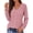 Pink, variant on Fantaslook Tops for Women V Neck Long Sleeve Blouses Eyelet Casual Fall Shirts Trendy
