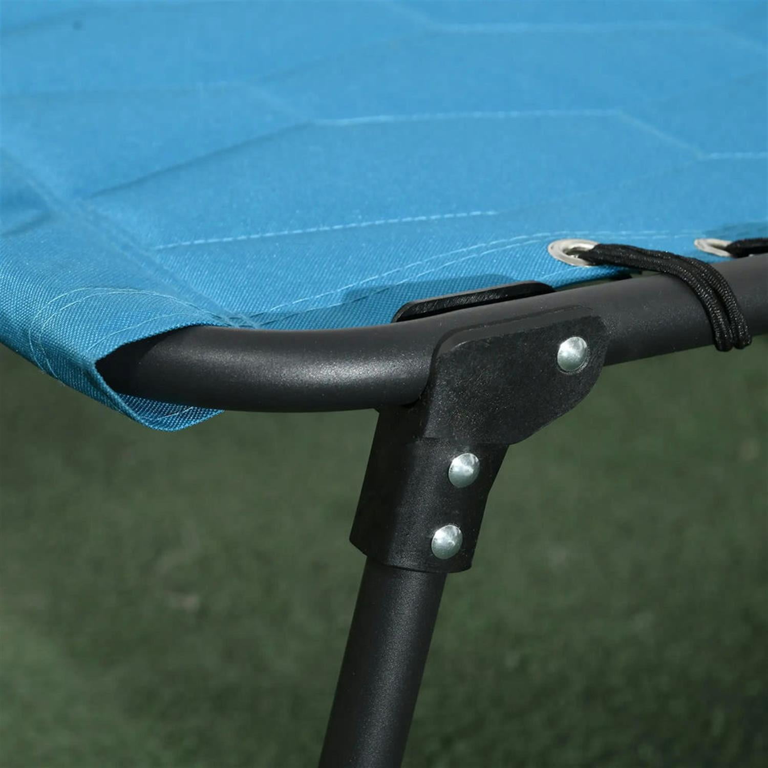 Demi Bonn 2 Piece Folding Chaise Lounge Set with Reclining Back, Portable Outdoor Patio Furniture for Beach, Yard, Sky Blue