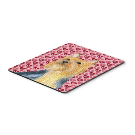 Silky Terrier Hearts Love and Valentine's Day Mouse Pad, Hot Pad or Trivet