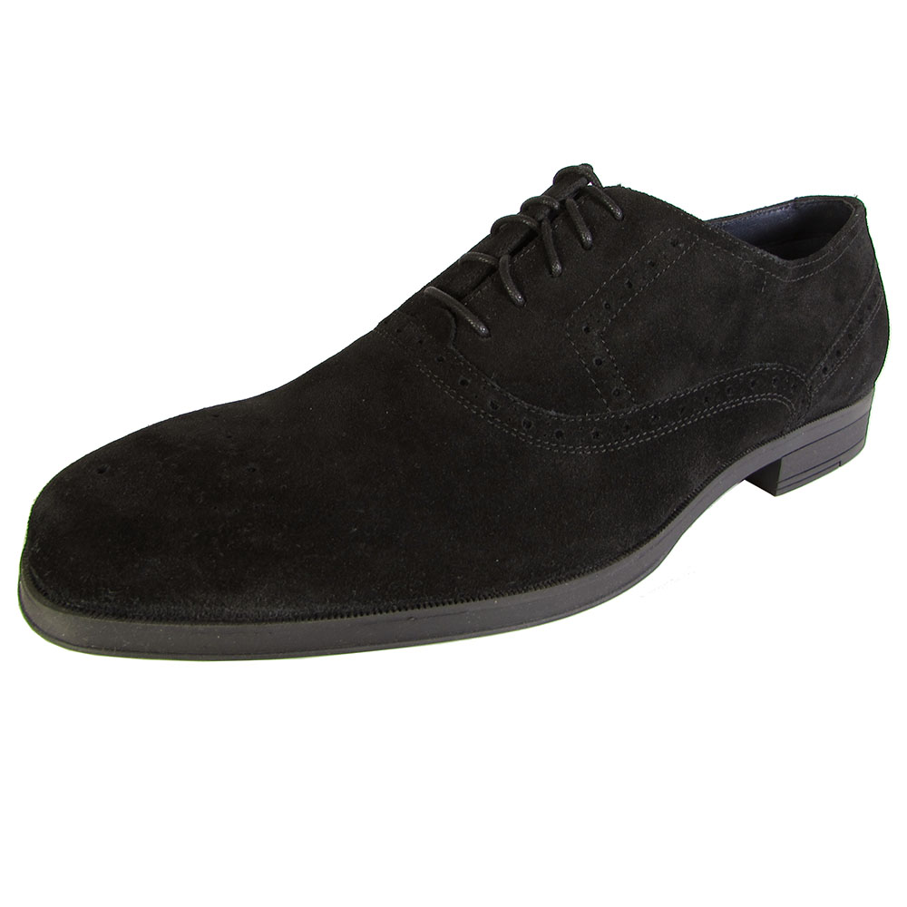 Oxford Lace Up Dress Shoes, Black Suede 