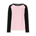 thumbnail image 5 of Diufon Women Long Sleeve Tops Casual Crewneck Color Block Basic Shirts Fall Fashion Clothes with Pocket, 5 of 7