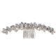 thumbnail image 1 of Peineta nupcial de perlas para boda, accesorios para el cabello de novia de cristal plateado, tocado de hojas para mujeres y niñas, peinetas con flores, plata para mujeres, niñas y novias doradas, 1 of 5