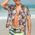 thumbnail image 7 of Logiee Sea Shells Print Mens Hawaiian Shirts,Loose-Fit Short Sleeve Button Down Tropical Aloha Beach Shirt,Summer Vacation Wedding Tops,3X-Large, 7 of 7