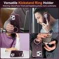thumbnail image 6 of for iPhone 15 Pro Case with Stand [ Grade Drop Tested][Compatible with Magnet] Ring Translucent Slim Hard Back Soft Edge, Wine Red, 6 of 14