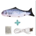thumbnail image 1 of Pez eléctrico divertido gato pez juguete para mascotas recargable por usb pez saltador de cola juguete de gato de peluche pez de simulación, 1 of 6
