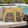 thumbnail image 4 of Fall Truck Outdoor Waterproof Pillow Covers, Thanksgiving Tree Maple Leaf Pumpkins Retro Decorative Square Throw Pillowcase Sofa Cushion Sham for Patio/Couch/Chair, 26"x26" 2 Pack, 4 of 8
