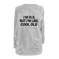 thumbnail image 4 of Jinhomg Oversized Fleece Pullover for Women Plus Size Thermal Cozy Long Sleeve Sweatshirts Trendy Letter Print Loungewear Tunic Tops with Pockets Seasonal Sale Gray S, 4 of 5