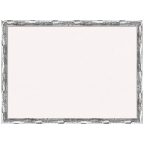 Amanti Art White Cork Board Framed Scratched Wave Chrome Bulletin Board 30 in. x 22 in.