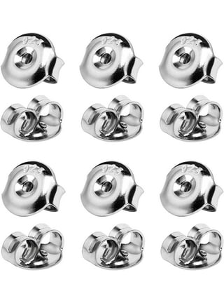 4PCS 925 Sterling Silver Earring Backs,replacement Hypoallergenic Earring  Backs,safety Adjustable Round Earring Stopper Nuts 