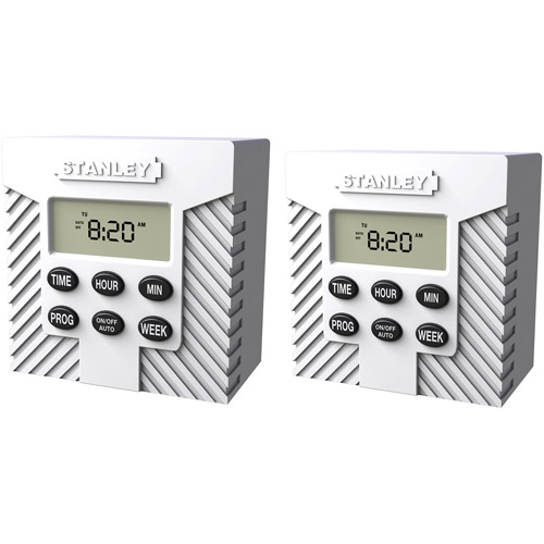 Stanley 2pk Indoor Timer Max Weekly Digital Timer, White